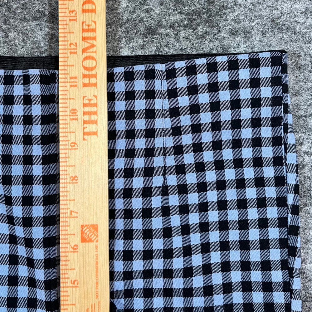 Zara Gingham Flare Pants Womens Large Blue Black Checkered‎ Retro Y2K Mod Preppy - Picture 9 of 9